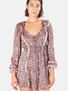 For Love & Lemons Grace Floral Mini Dress Size 1X